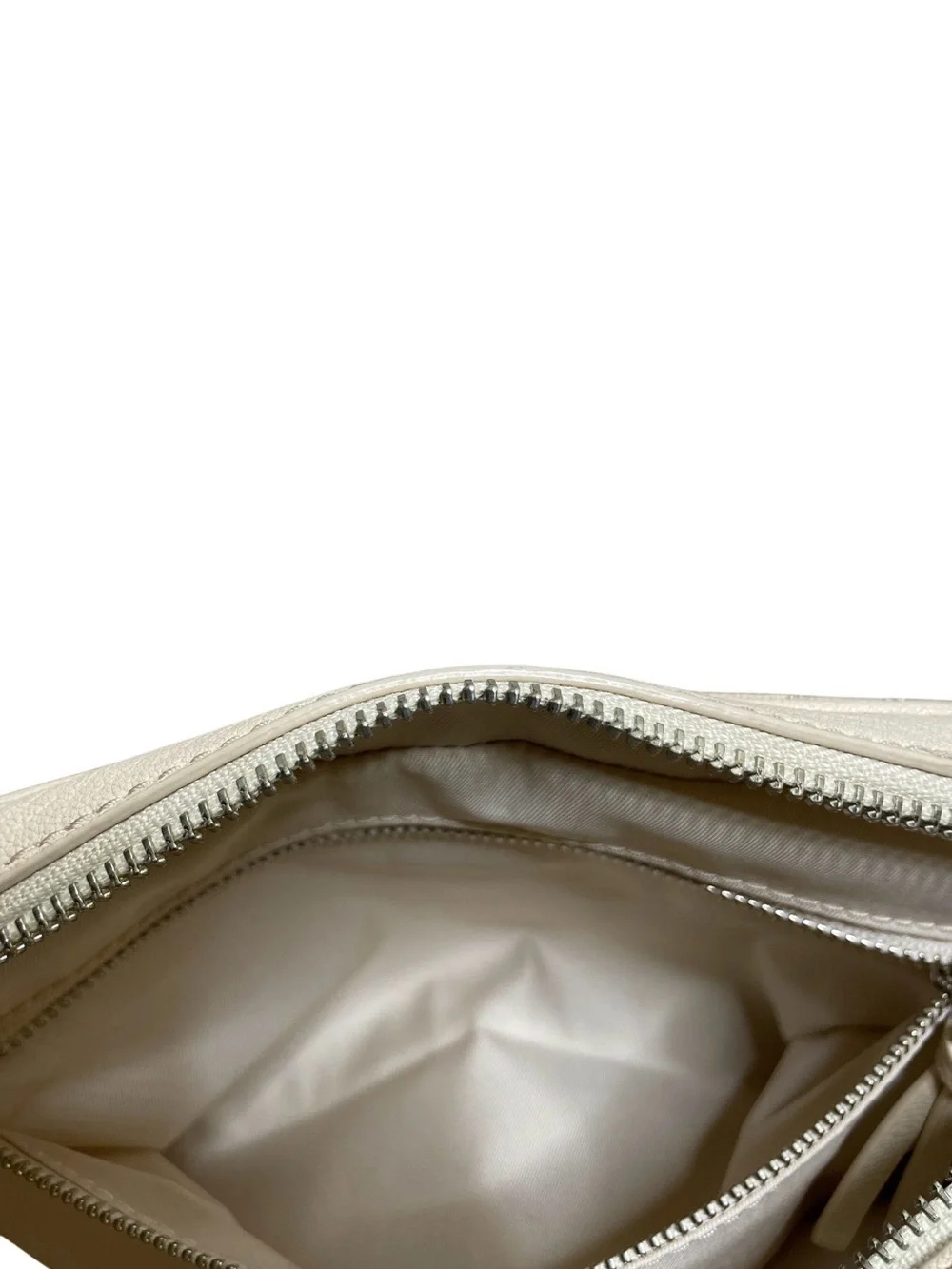 Tory Burch Fleming Camera Beige Quilted Logo Crossbody Bag